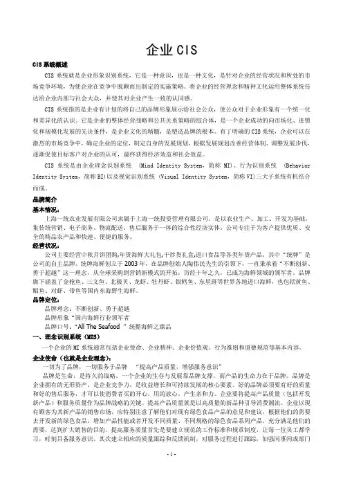 企业CIS策划企业精神企业行为准则