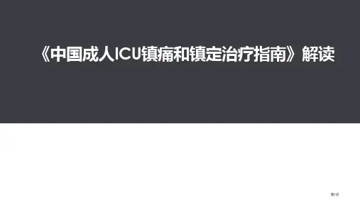 中国成人ICU镇痛和镇静治疗指南解读(2024版)