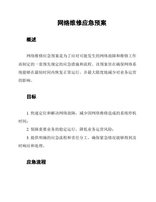 网络维修应急预案
