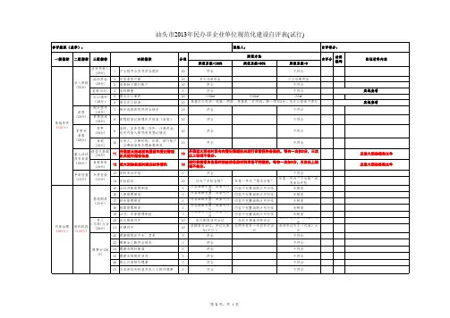 民非规范化评价指标