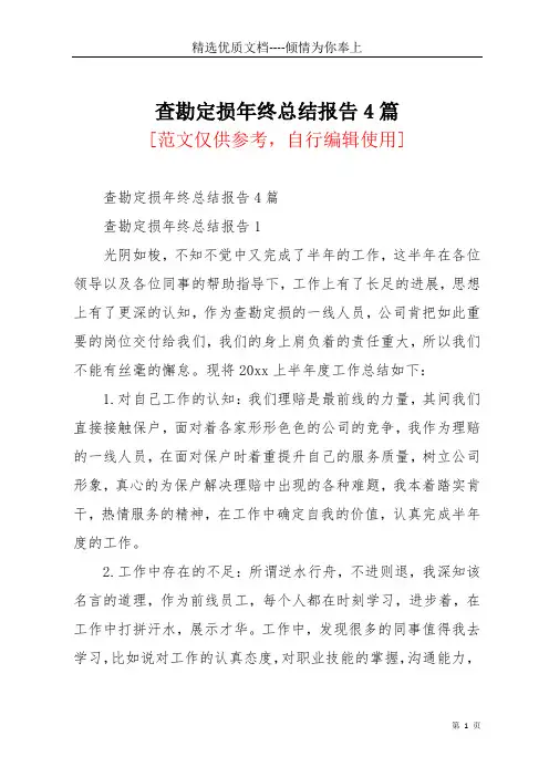 查勘定损年终总结报告4篇(共11页)