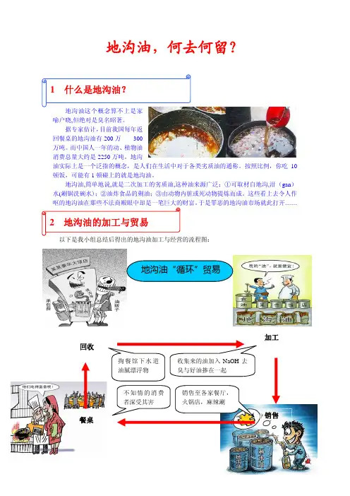 关于地沟油的探究性研究报告