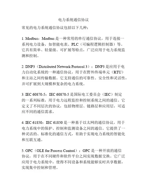 电力系统通信协议