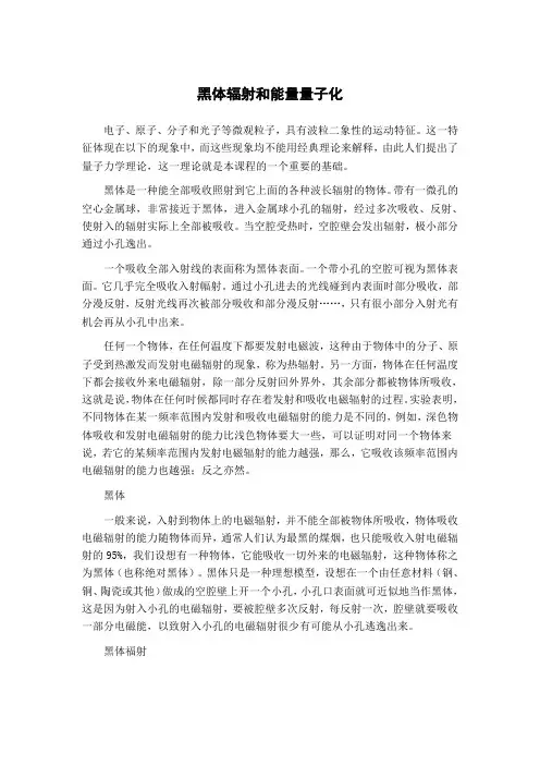 高中物理知识点-波粒二象性-黑体与黑体辐射