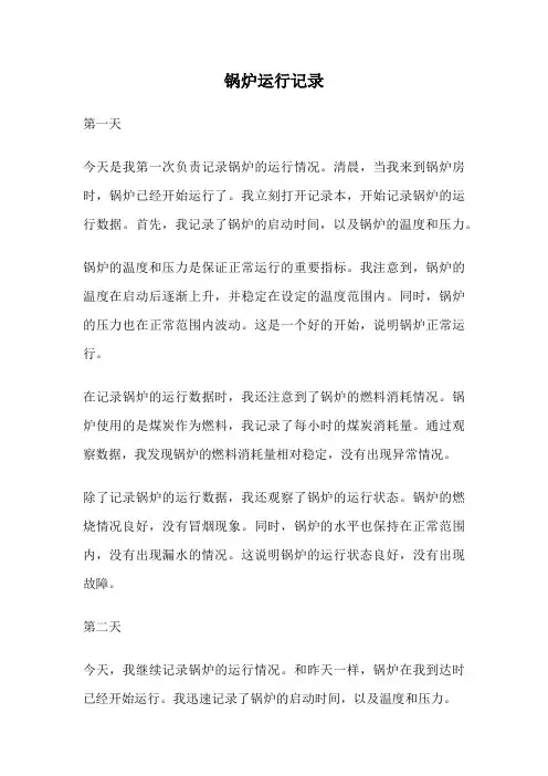 锅炉运行记录