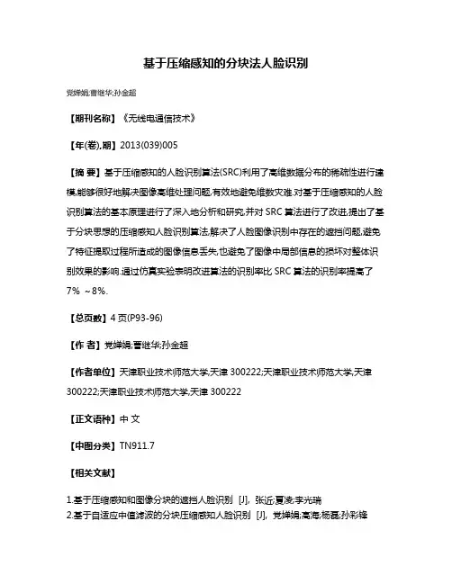 基于压缩感知的分块法人脸识别