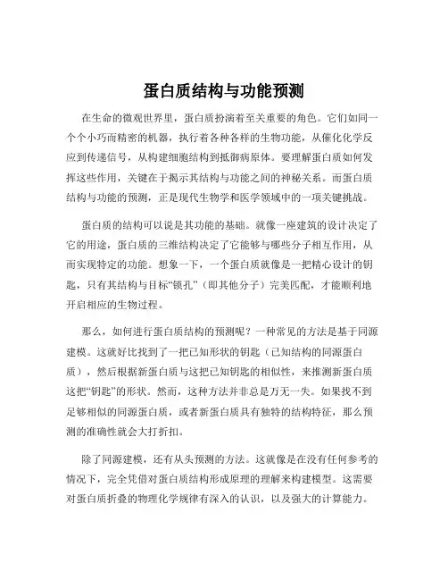 蛋白质结构与功能预测