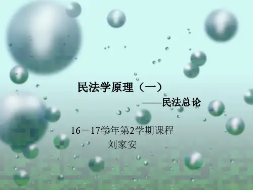 中国政法大学 刘家安 2017民法总论1