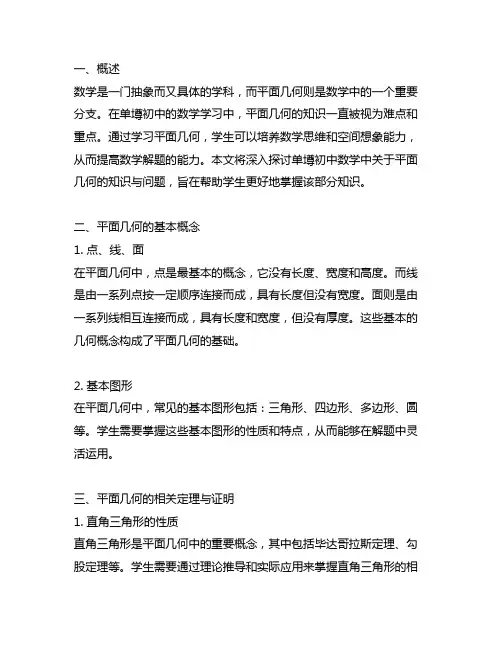 单壿初中数学指津平面几何的知识与问题