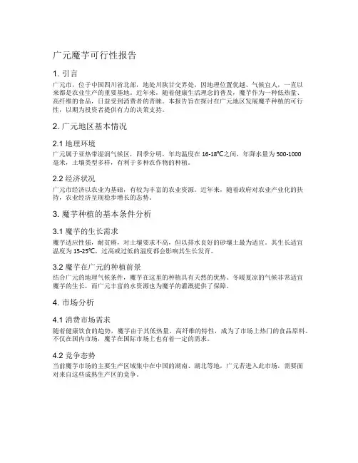 广元魔芋可行性报告