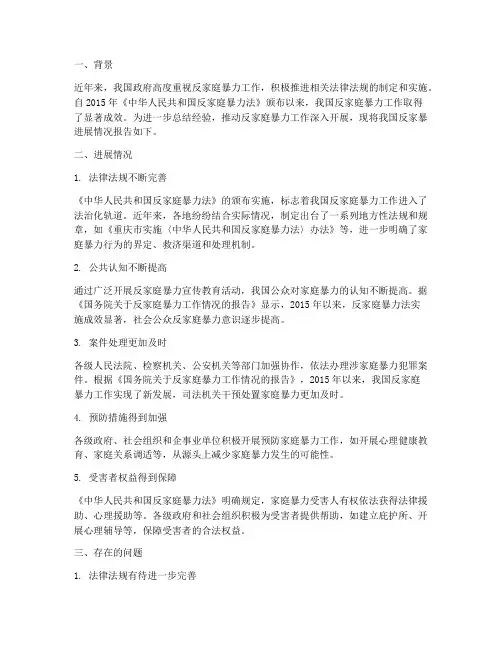 反家暴进展情况报告