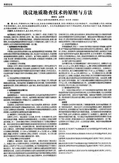 浅议地质勘查技术的原则与方法