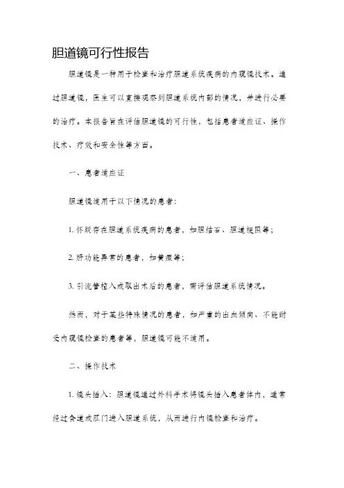 胆道镜可行性报告