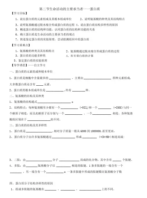 导学案——蛋白质