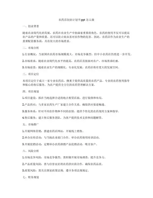 农药店创业计划书ppt怎么做