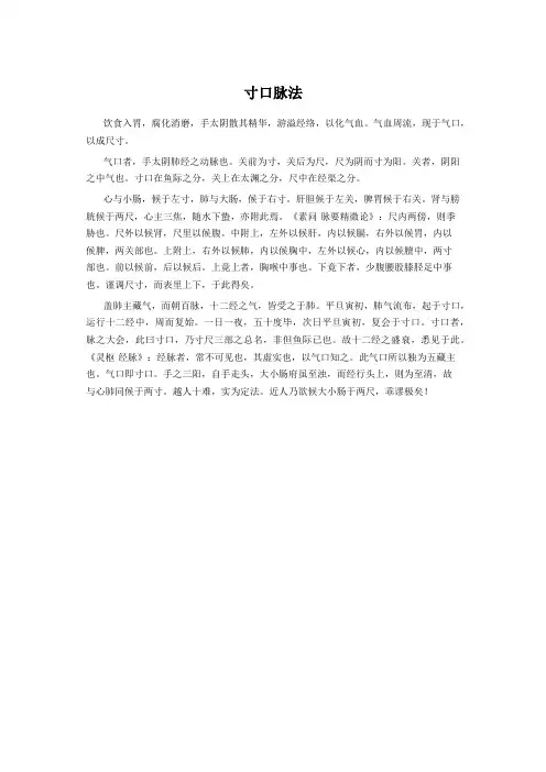 中医张小飞之四圣心源卷三寸口脉法