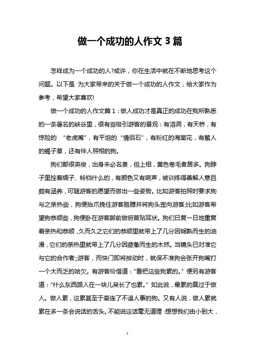 做一个成功的人作文3篇