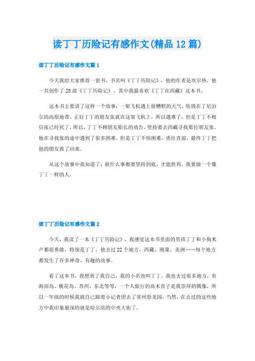 读丁丁历险记有感作文(精品12篇)