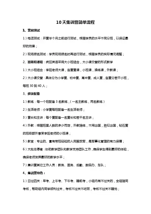 集训营简易流程说明