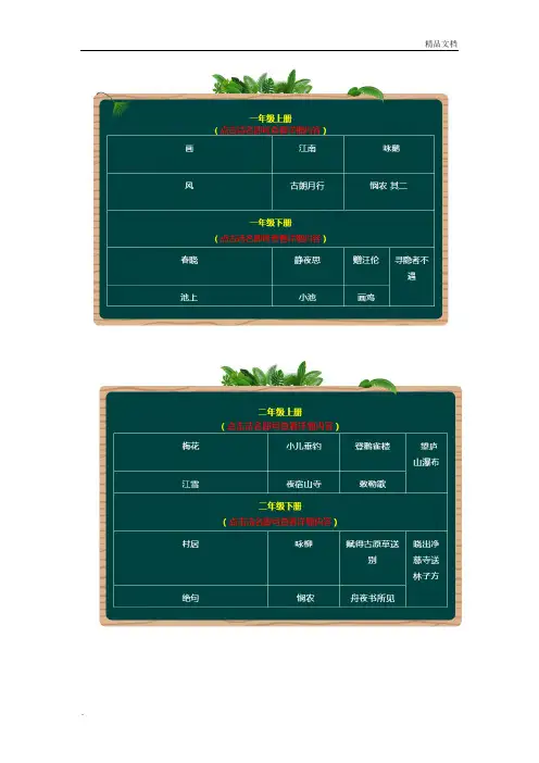 部编版小学语文1-3年级古诗词