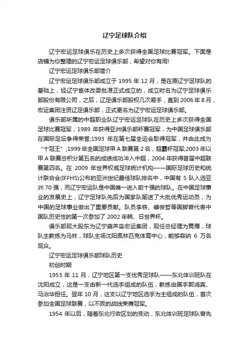 辽宁足球队介绍