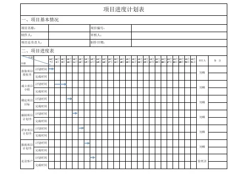 项目进度计划表(范例)