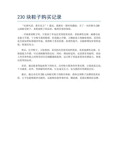 230块鞋子购买记录