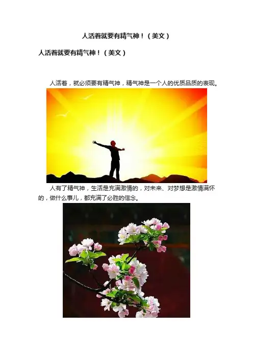人活着就要有精气神！（美文）
