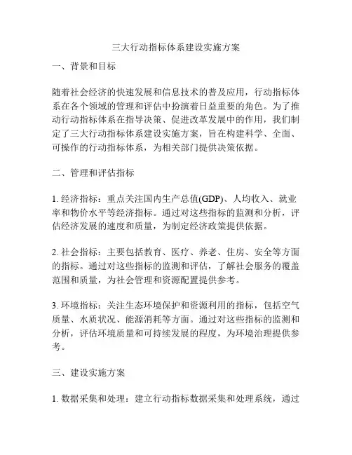 三大行动指标体系建设实施方案
