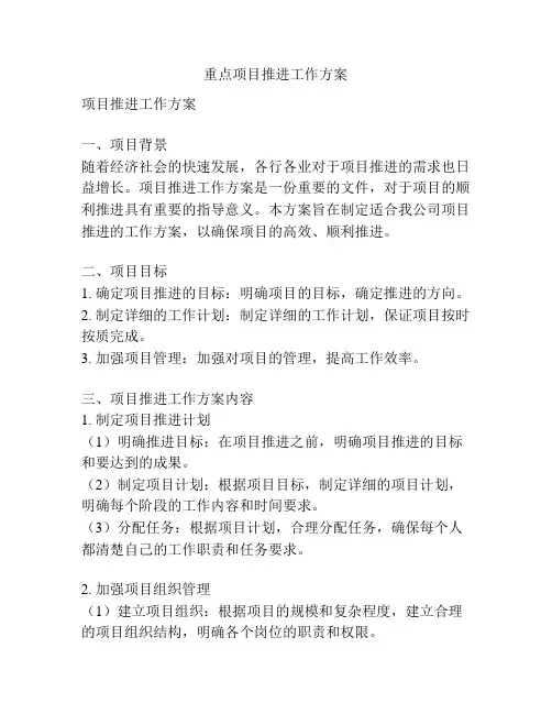 重点项目推进工作方案