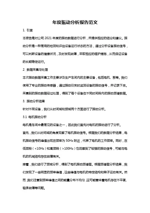 年度振动分析报告范文
