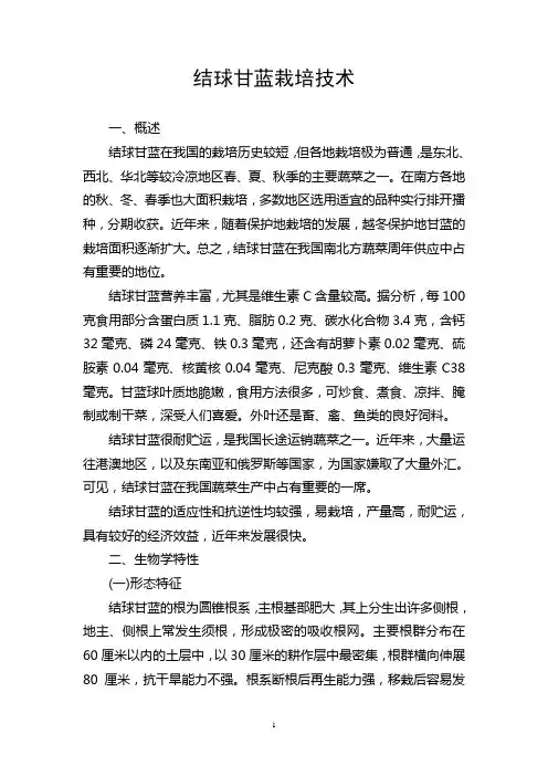 结球甘蓝栽培技术课件资料