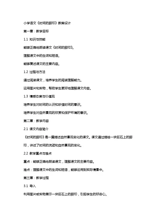 小学语文《时间的脚印》教案设计
