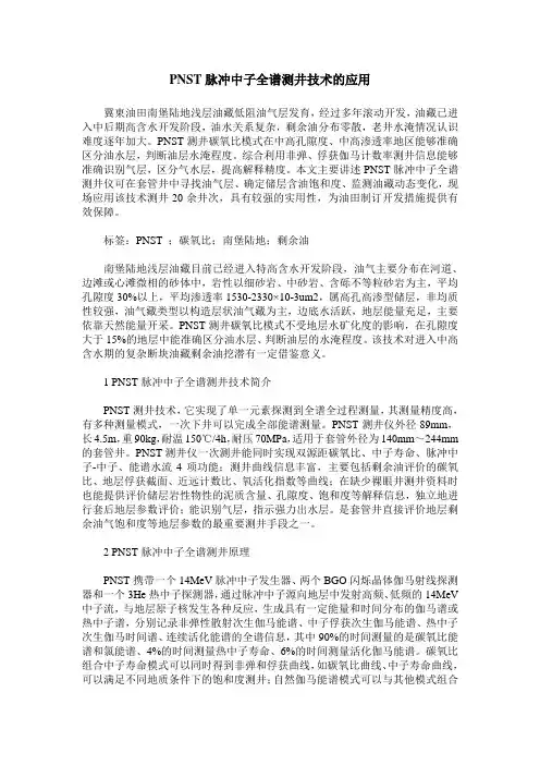 PNST脉冲中子全谱测井技术的应用