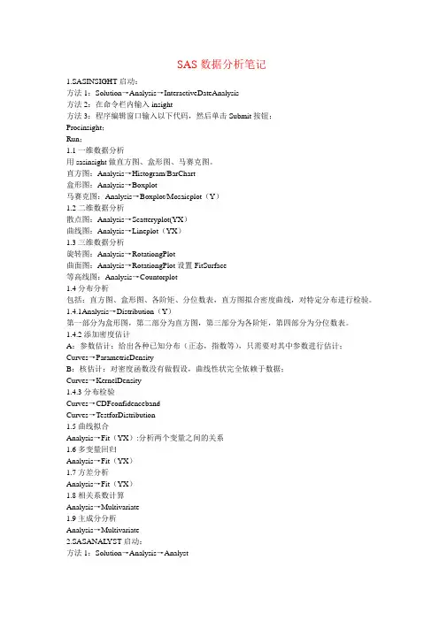 sas分析方法笔记