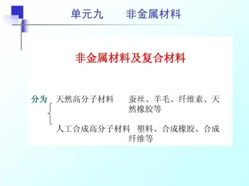 机械工程基础课件单元九非金属材料