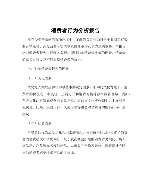消费者行为分析报告
