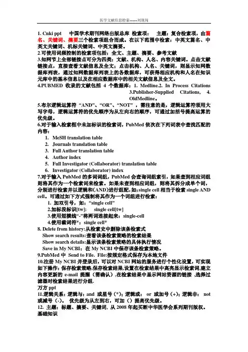 文献检索重点