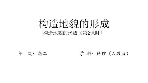 人教版高中地理选择性必修第1册 第二章第二节：构造地貌的形成 第二课时