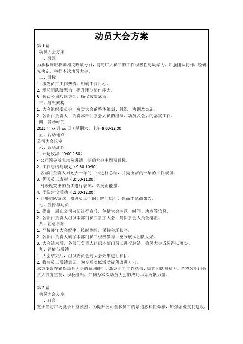 动员大会方案