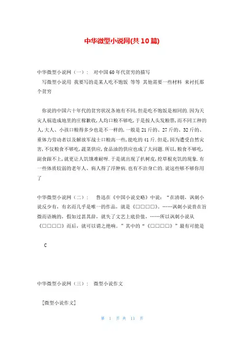 中华微型小说网(共10篇)