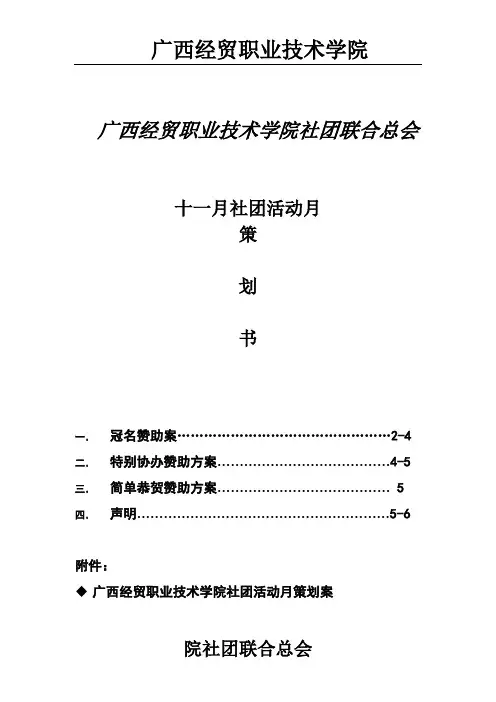 冠名赞助方案