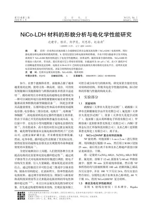 NiCo-LDH材料的形貌分析与电化学性能研究