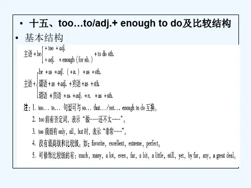 15-十五、 too PPT...to...或adj. + enough to do及比较结构