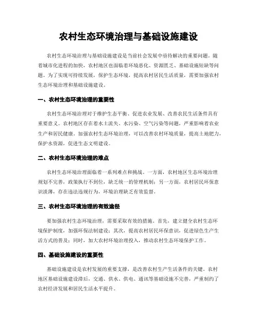 农村生态环境治理与基础设施建设