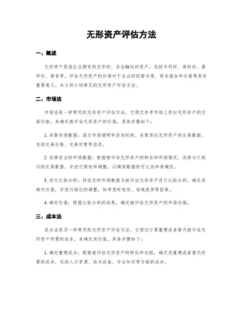 无形资产评估方法