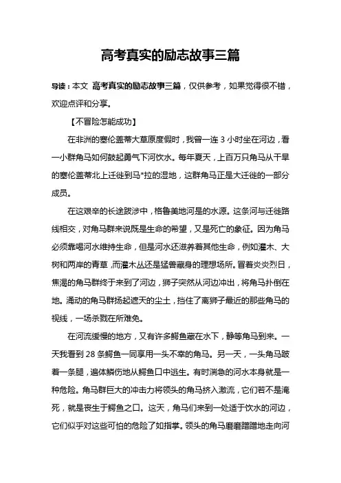 高考真实的励志故事三篇