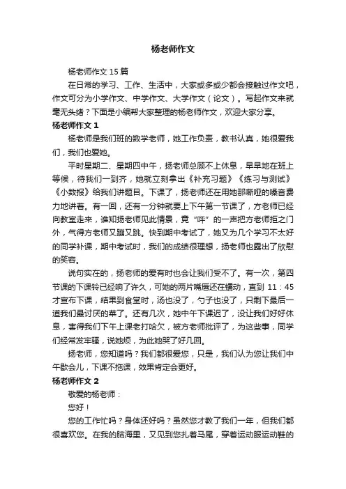 杨老师作文