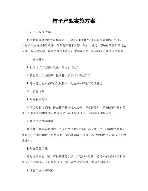 柿子产业实施方案