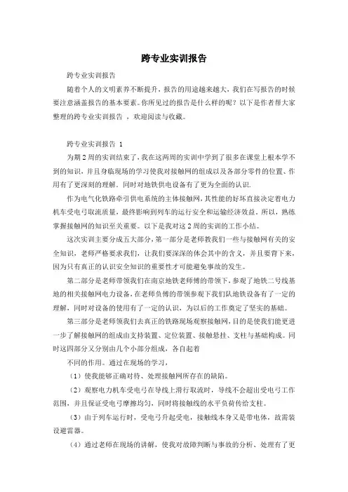 跨专业实训报告
